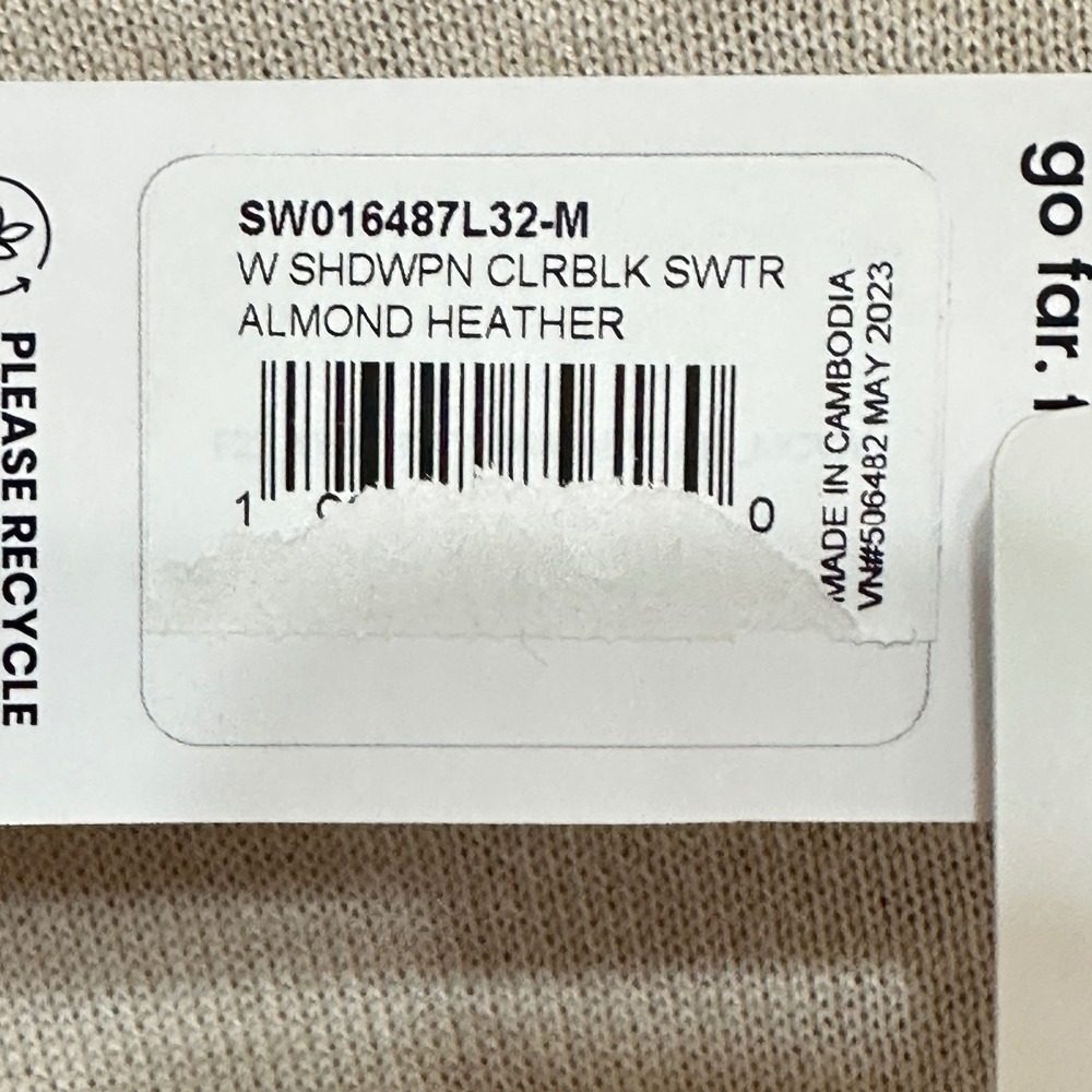NEW Smartwool Shadow Pine Sweater Medium Almond Heather Colorblock Merino Wool - Picture 5 of 11